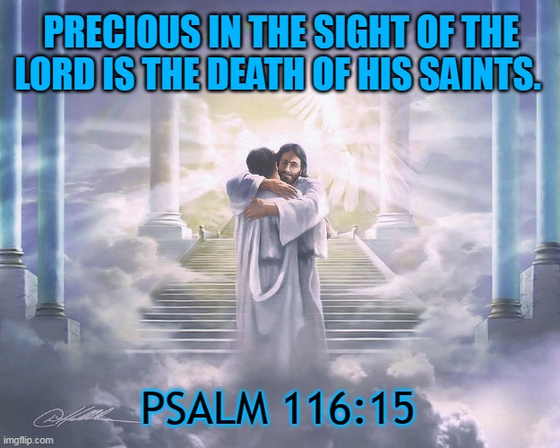 PRECIOUS IN THE SIGHT OF THE LORD IS THE DEATH OF HIS SAINTS. PSALM 116:15 | made w/ Imgflip meme maker