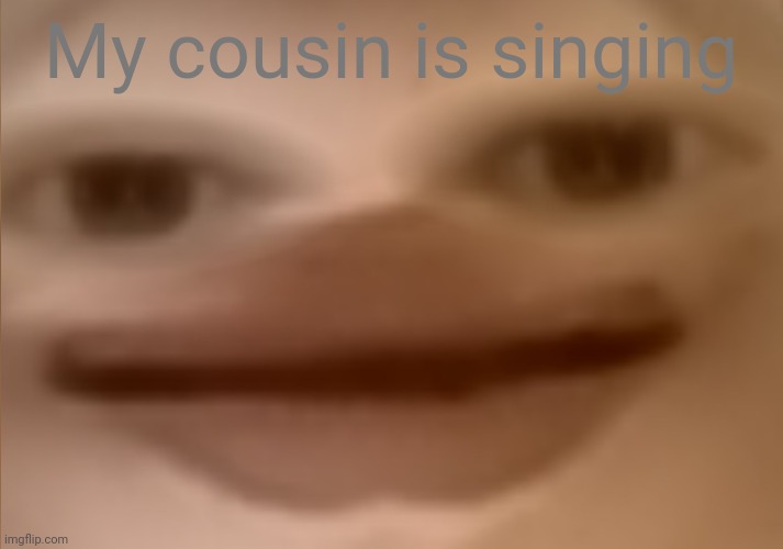 Posting this for no reason :l | My cousin is singing | image tagged in i currently have 24 people in my basement | made w/ Imgflip meme maker