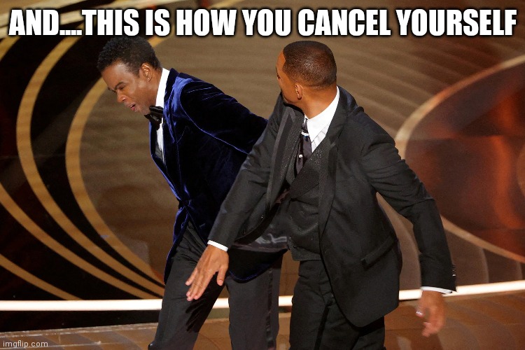 Canceled | AND....THIS IS HOW YOU CANCEL YOURSELF | image tagged in memes,will smith,chris rock | made w/ Imgflip meme maker