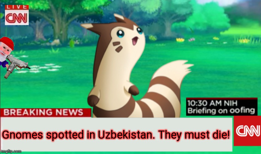 We must protect the stream. From gnomes. Because reasons. | Gnomes spotted in Uzbekistan. They must die! | image tagged in breaking news furret,gnomes,are evil,time for more,war crimes | made w/ Imgflip meme maker