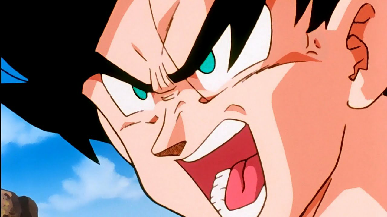 DBZ Goku with green eyes Blank Meme Template