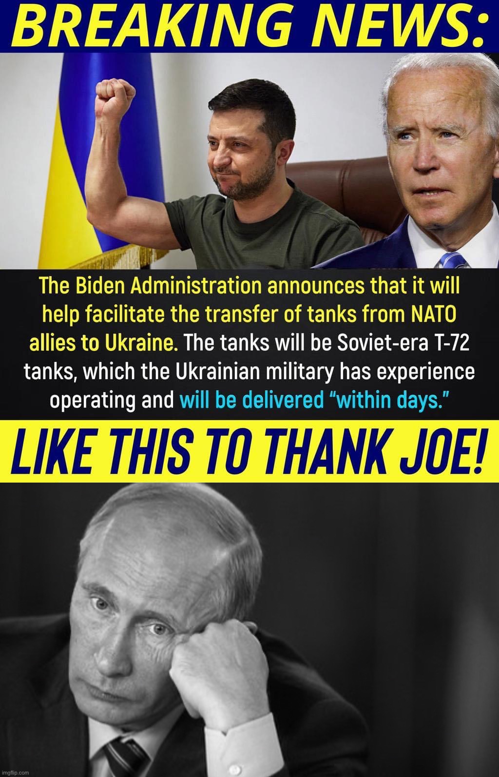 image tagged in joe biden arms ukraine,sad putin grayscale | made w/ Imgflip meme maker