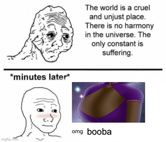 MSMG stream | booba | image tagged in minutes later omg | made w/ Imgflip meme maker