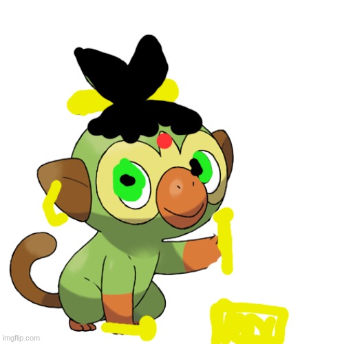 Grookey w/ a gun | image tagged in grookey w/ a gun | made w/ Imgflip meme maker