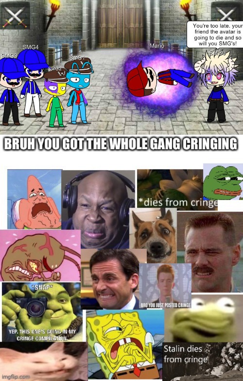 image tagged in the gang cringes | made w/ Imgflip meme maker