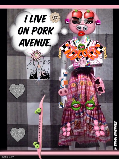 Pork Avenue | image tagged in fashion,window design,saks fifth avenue,park avenue,2021,pretty pig | made w/ Imgflip meme maker