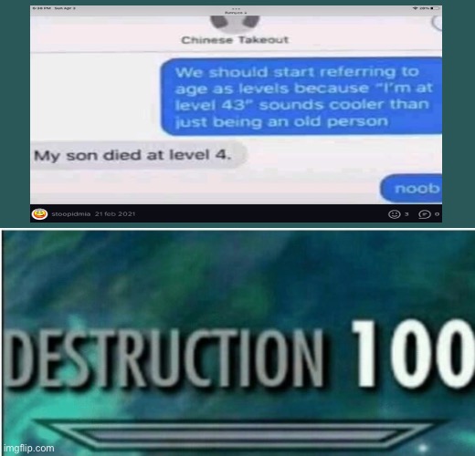 Destruction 100 | image tagged in destruction 100 | made w/ Imgflip meme maker