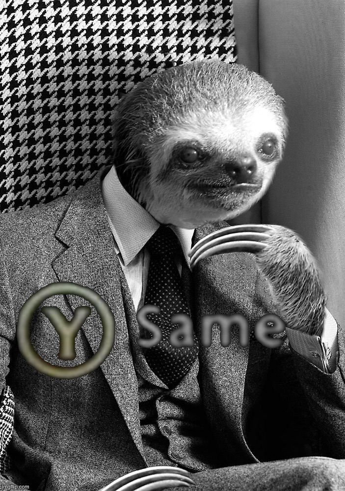 Gentleman sloth y same Blank Meme Template
