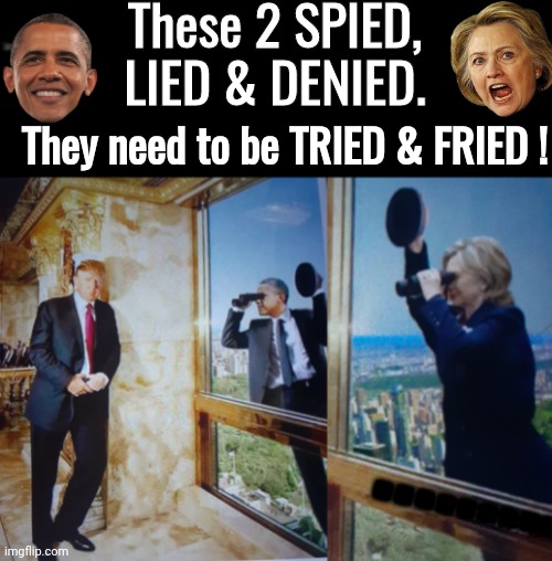 Barry Soetero And Hillary lied, spied and denied | These 2 SPIED, LIED & DENIED. They need to be TRIED & FRIED ! ■■■■■■■■■■ | image tagged in black box meme,black square | made w/ Imgflip meme maker