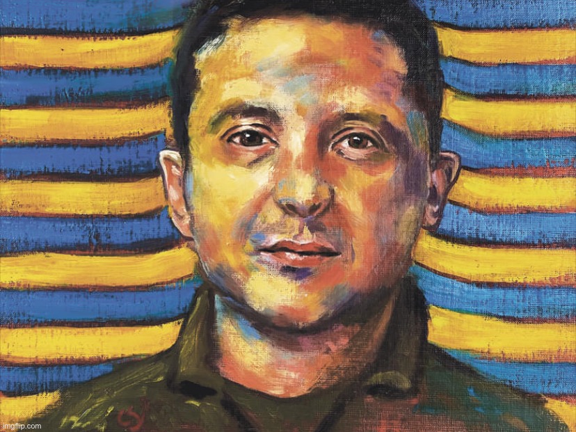 Volodymyr Zelensky painting | image tagged in volodymyr zelensky painting | made w/ Imgflip meme maker