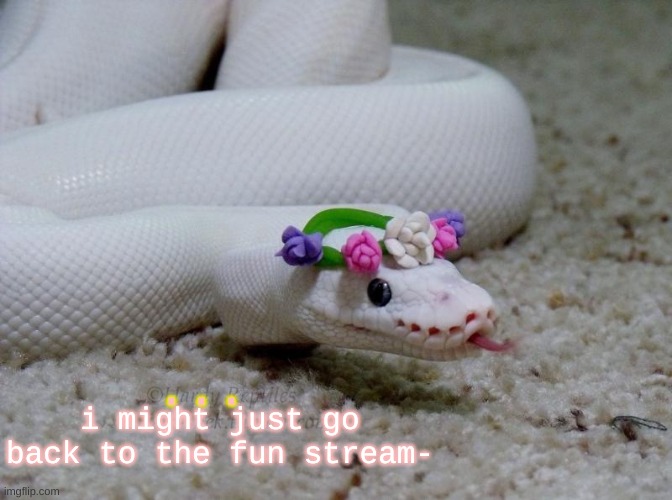 snek! | i might just go back to the fun stream-; ... | image tagged in snek | made w/ Imgflip meme maker