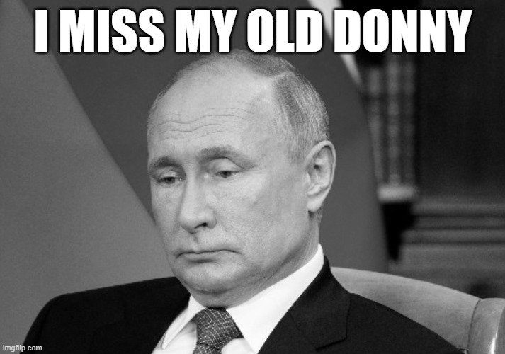 MISSING YOU | I MISS MY OLD DONNY | image tagged in trump putin,trump russia collusion,missing,bffs,russian collusion,sad | made w/ Imgflip meme maker
