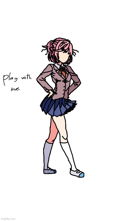 natsuki drawing | image tagged in play with me,don't forget to backup monika's file,drawing,don't talk to yuri | made w/ Imgflip meme maker