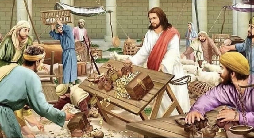 Jesus and the moneychangers Blank Meme Template