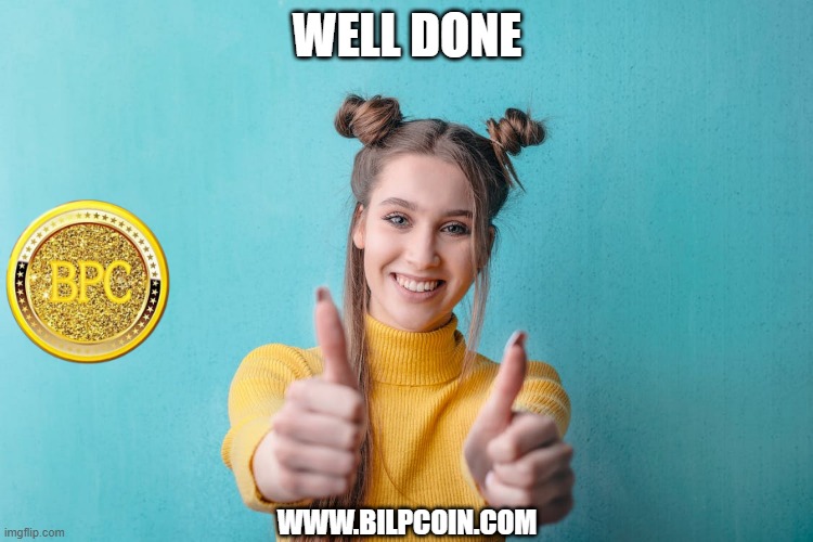 WELL DONE; WWW.BILPCOIN.COM | made w/ Imgflip meme maker