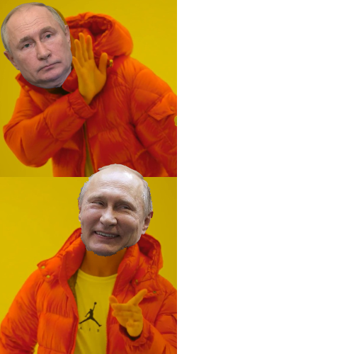 High Quality Hotline Bling Putin Blank Meme Template