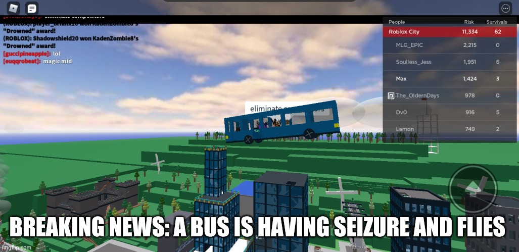 BREAKING NEWS: A BUS IS HAVING SEIZURE AND FLIES | made w/ Imgflip meme maker