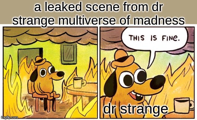 This Is Fine | a leaked scene from dr strange multiverse of madness; dr strange | image tagged in memes,this is fine | made w/ Imgflip meme maker