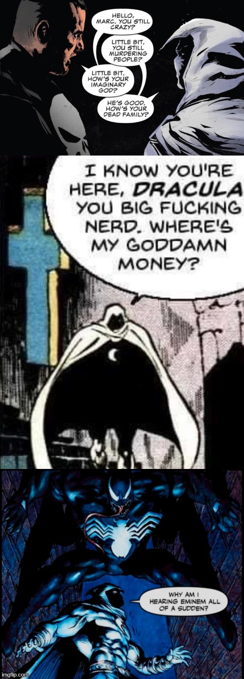 moon knight being moon knight | image tagged in moon knight | made w/ Imgflip meme maker