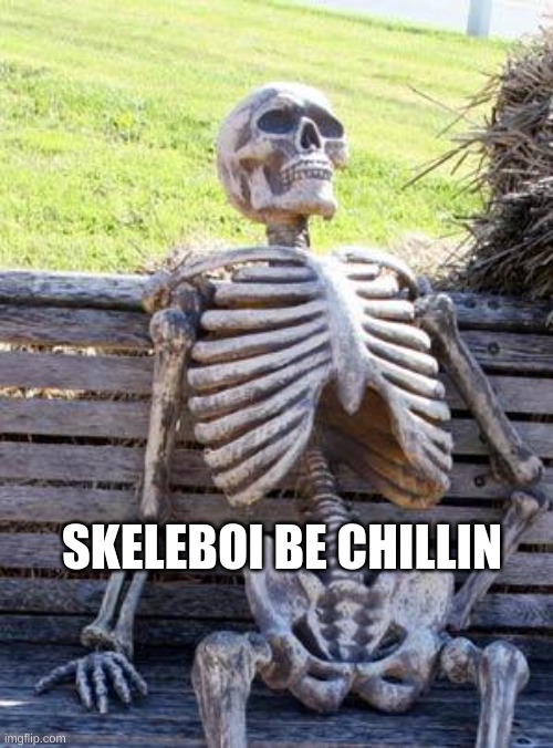Waiting Skeleton | SKELEBOI BE CHILLIN | image tagged in memes,waiting skeleton | made w/ Imgflip meme maker