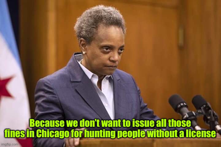 Mayor Chicago | Because we don’t want to issue all those fines in Chicago for hunting people without a license | image tagged in mayor chicago | made w/ Imgflip meme maker