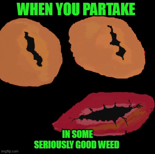that some good shit man | WHEN YOU PARTAKE; IN SOME SERIOUSLY GOOD WEED | image tagged in ivan wonderface | made w/ Imgflip meme maker