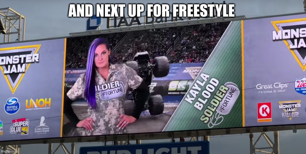 AND NEXT UP FOR FREESTYLE | made w/ Imgflip meme maker