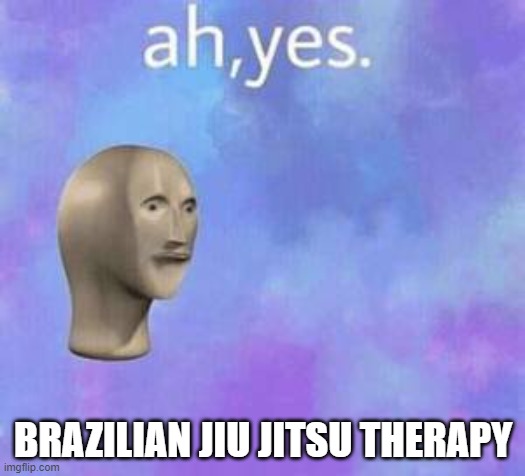 Ah yes | BRAZILIAN JIU JITSU THERAPY | image tagged in ah yes | made w/ Imgflip meme maker