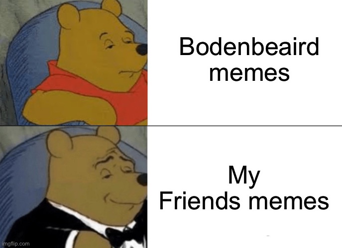 Bodenbeaird memes My Friends memes | image tagged in memes,tuxedo winnie the pooh | made w/ Imgflip meme maker
