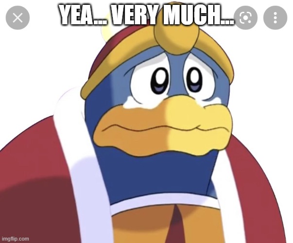 King Dedede sad | YEA... VERY MUCH... | image tagged in king dedede sad | made w/ Imgflip meme maker