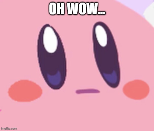 Kirby staring | OH WOW... | image tagged in kirby staring | made w/ Imgflip meme maker