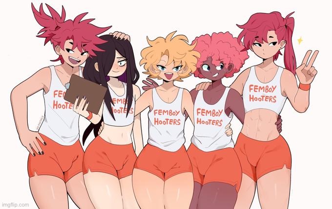 Femboy Hooters | image tagged in femboy hooters | made w/ Imgflip meme maker