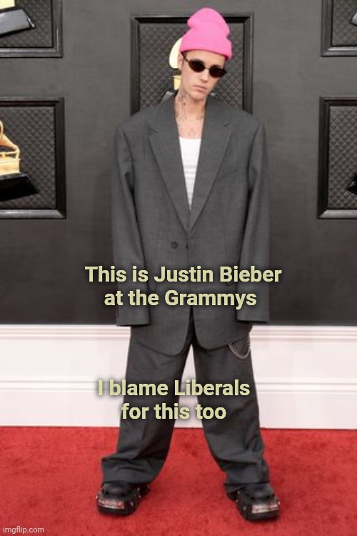 Another "Influencer" | This is Justin Bieber
at the Grammys; I blame Liberals for this too | image tagged in hide yo kids hide yo wife,are you kidding me,poptart | made w/ Imgflip meme maker