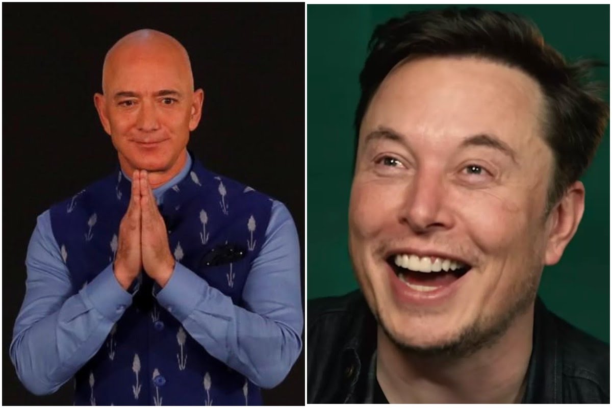 High Quality Bezos and Musk Blank Meme Template
