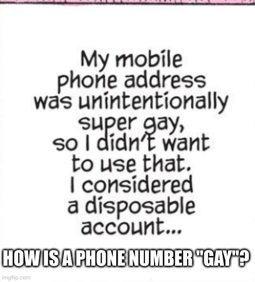 HOW IS A PHONE NUMBER "GAY"? | made w/ Imgflip meme maker