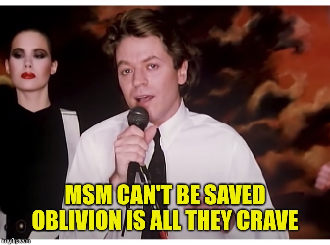 MSM CAN'T BE SAVED
OBLIVION IS ALL THEY CRAVE | made w/ Imgflip meme maker