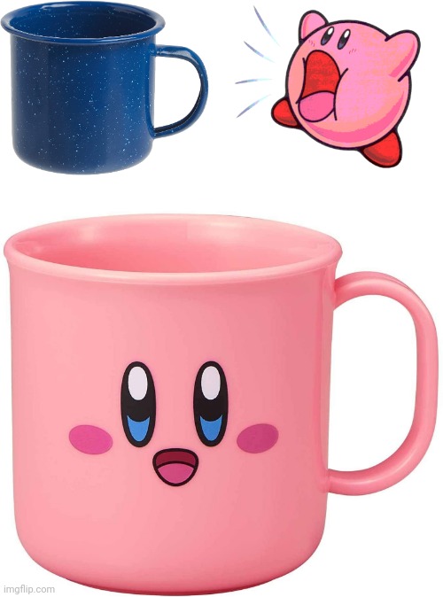 HOW TO TURN YOUR CAMPING MUGS PINK | image tagged in kirby,camping,coffee,nintendo | made w/ Imgflip meme maker