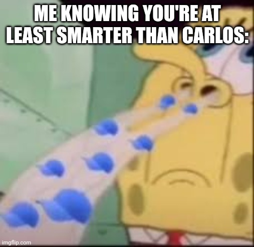 I smell cap | ME KNOWING YOU'RE AT LEAST SMARTER THAN CARLOS: | image tagged in i smell cap | made w/ Imgflip meme maker