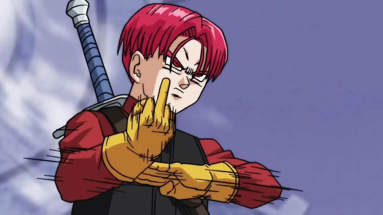 DBZ Trunks middle finger Blank Meme Template