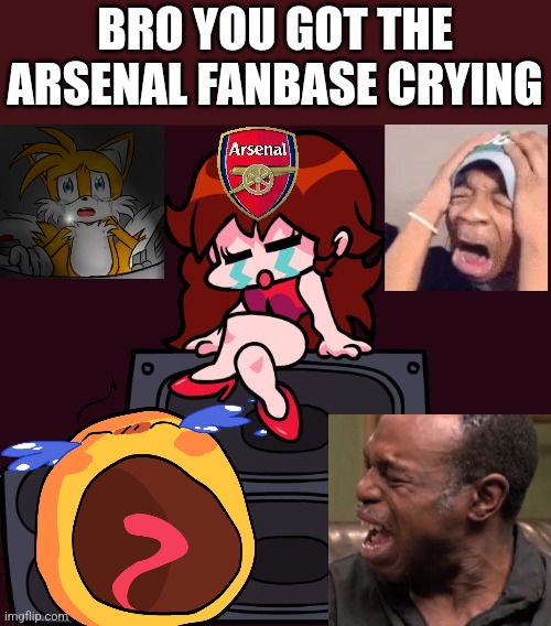 Crystal Palace 3-0 Arsenal | BRO YOU GOT THE ARSENAL FANBASE CRYING | image tagged in crystal palace,arsenal,premier league,futbol,wuatafak,memes | made w/ Imgflip meme maker