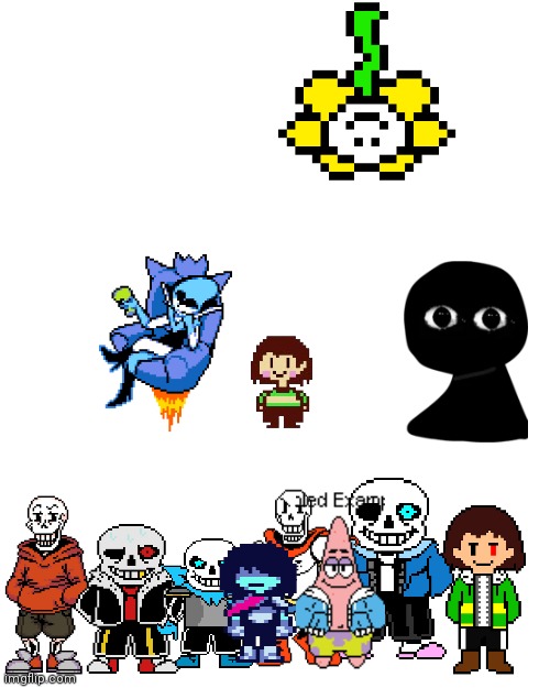 The Ultimate Battle.  Featuring Sans, Papyrus, Swap Sans, Swap Papyrus and more.  I eventually ran out of characters so I put Bo | image tagged in memes,blank transparent square,undertale,sans undertale | made w/ Imgflip meme maker