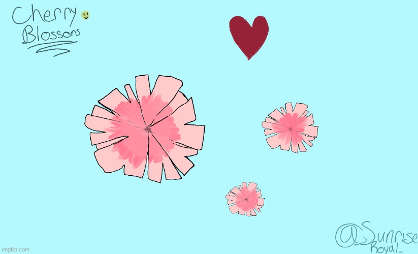 My first time drawing cherry blossoms- they're bad TwT | image tagged in oof,drawing,spring,cherry blossoms,e | made w/ Imgflip meme maker