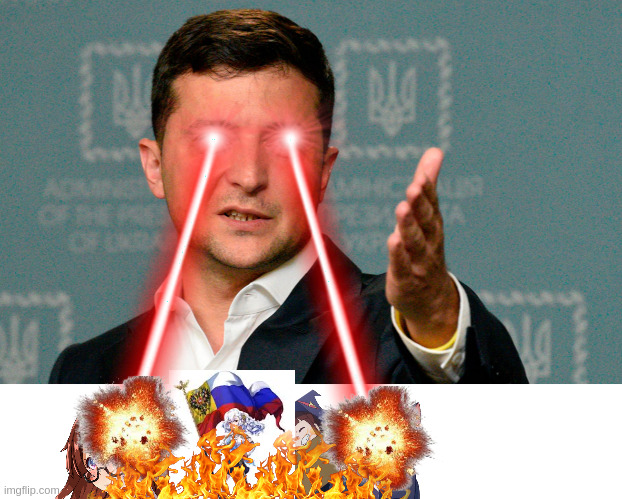 Gigachad Volodymyr Zelenskyy destroys anime | image tagged in zelenskiy,blank white template | made w/ Imgflip meme maker