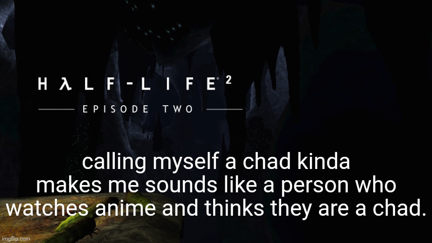 Hλlf-Life 2 ep2 | calling myself a chad kinda makes me sounds like a person who watches anime and thinks they are a chad. | image tagged in h lf-life 2 ep2 | made w/ Imgflip meme maker