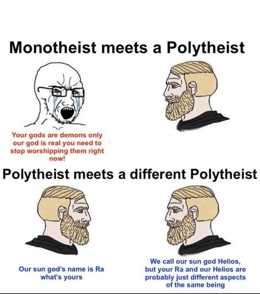 High Quality Monotheist vs. polytheist Blank Meme Template