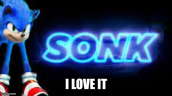 sonk | I LOVE IT | image tagged in sonk | made w/ Imgflip meme maker