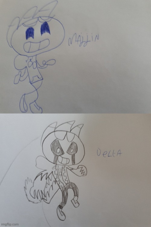 So um, i made an new form and oc for sketchy, meet majin and delta form.  Descreption of these two in the comments | image tagged in new | made w/ Imgflip meme maker