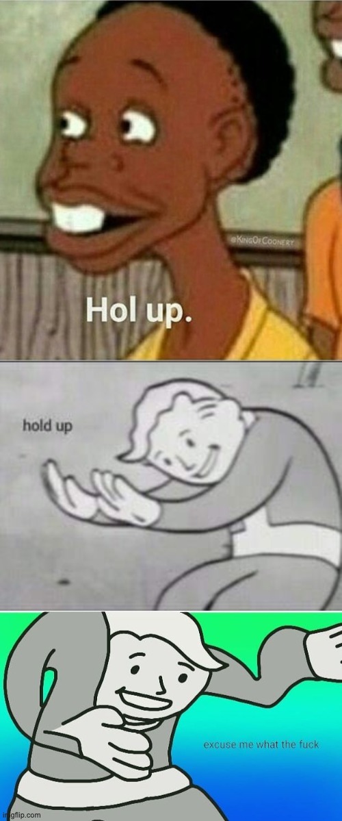 image tagged in hol up,fallout hold up,fallout boy excuse me wyf | made w/ Imgflip meme maker