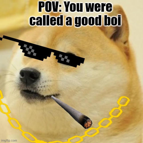 boi | POV: You were called a good boi | image tagged in doge,boi,pov | made w/ Imgflip meme maker
