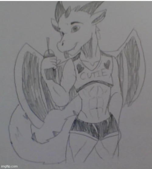 For Sky_The_Dragon | image tagged in femboy,dragon,furry,art,blep | made w/ Imgflip meme maker